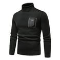 thumbnail image 1 of jsaierl Mens Sweater Knit Turtle Neck Slim Fit Pullover Long Sleeve Casual Fall and Winter Solid Sweater Top, 1 of 5
