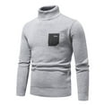 thumbnail image 1 of jsaierl Mens Sweater Knit Turtle Neck Slim Fit Pullover Long Sleeve Casual Fall and Winter Solid Sweater Top, 1 of 5
