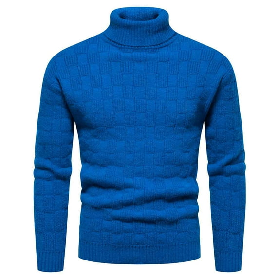 jsaierl Mens Sweater Knit Turtle Neck Warm Solid Top Long Sleeve Classic Stretch Slim Pullover Sweater