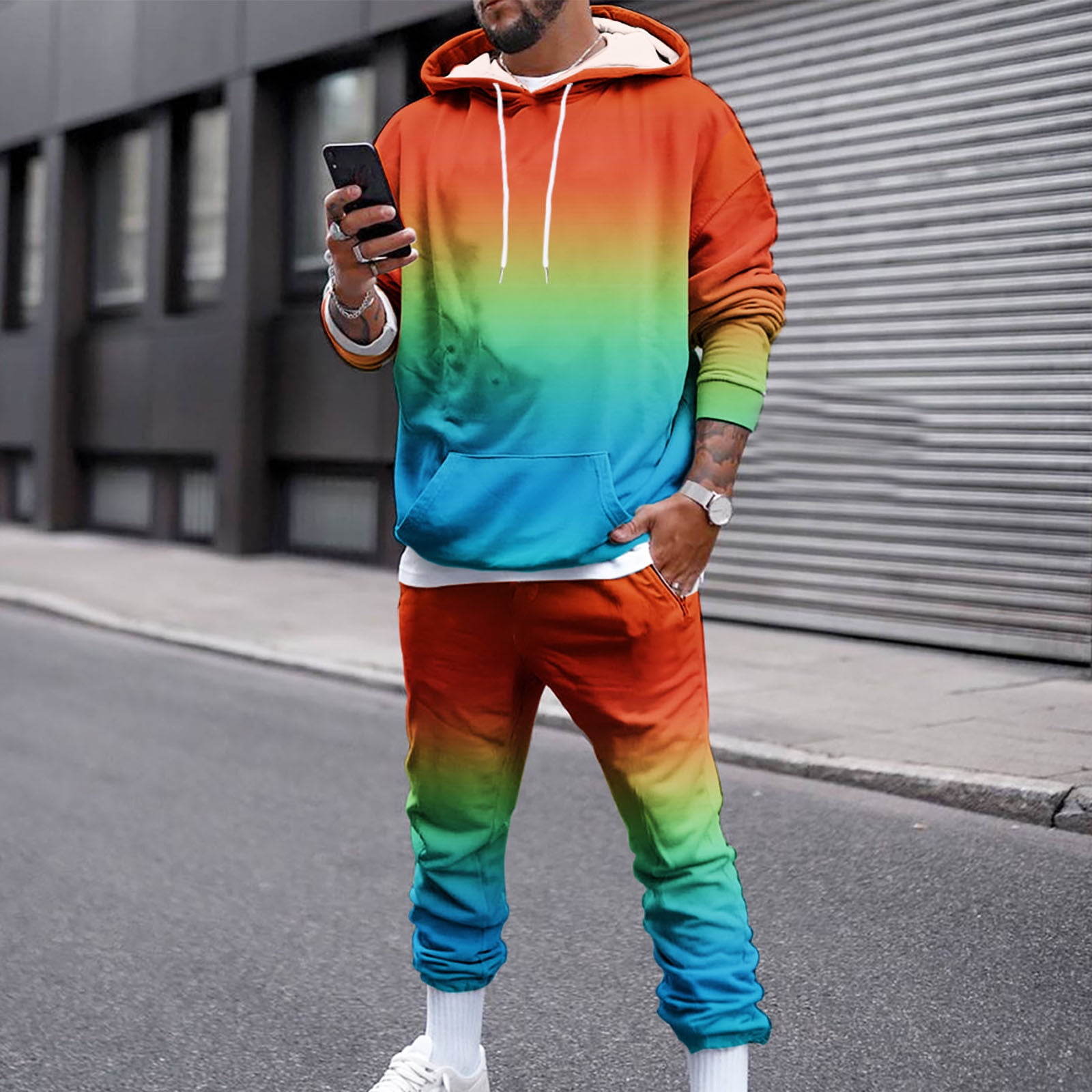 Jogging Suits For Men Set VBTAPA Men's Hoodie Tracksuit Color