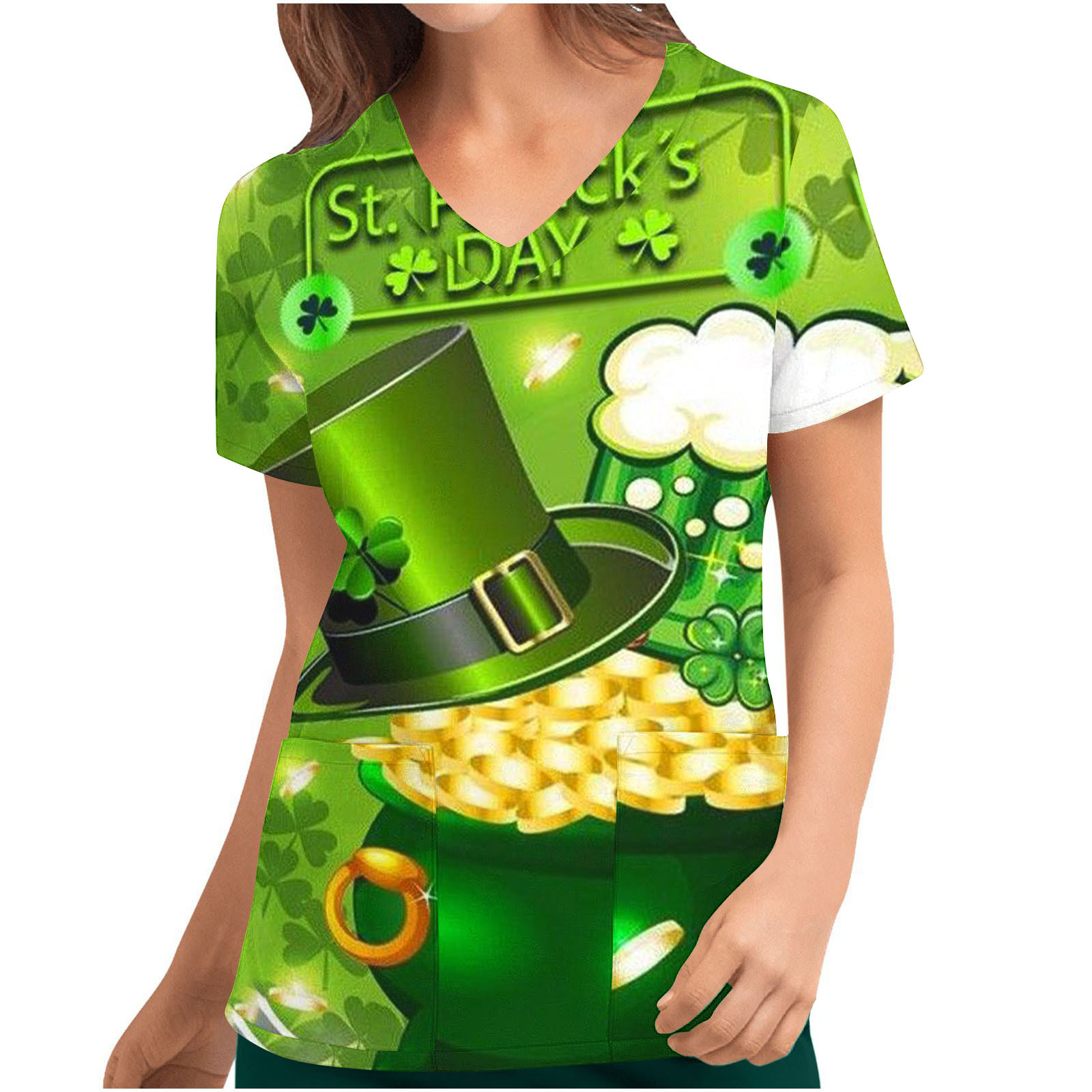 st patricks day scrub jacket