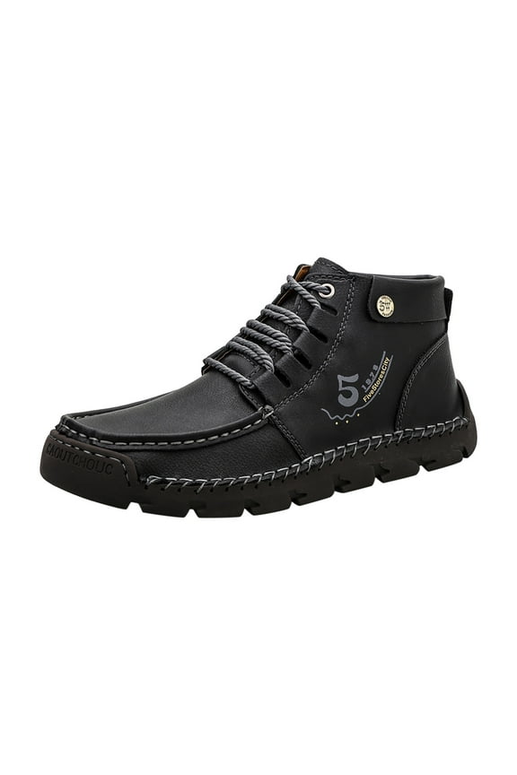 Outdoor Retro Combat Boots, Men's Boots Breathable Non-Slip Boots Fall Winter High-top Leather Shoes