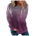 thumbnail image 1 of jsaierl Oversized Sweatshirt for Women Crew Neck Gradient Top Shirt Long Sleeve Cozy Pullover Blouse, 1 of 5