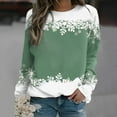 thumbnail image 1 of jsaierl Oversized Sweatshirts for Women Crew Neck Long Sleeve Shirts Christmas Snowflake Graphic Tops Fashion Going Out Blouse Tee Xmas Pullover Gifts, 1 of 4