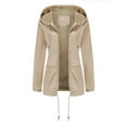 thumbnail image 1 of jsaierl Rain Coat Women Waterproof with Hood Utility Outdoor Travel Windbreaker Fall Casual Jacket Full Zip Pocketed Trench Coat, 1 of 6