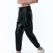 jsaierl Reflective Pants Men Hip Hop Trousers Casual Gold Print Jogger Sweatpants Drawstring Sequin Shiny Trousers