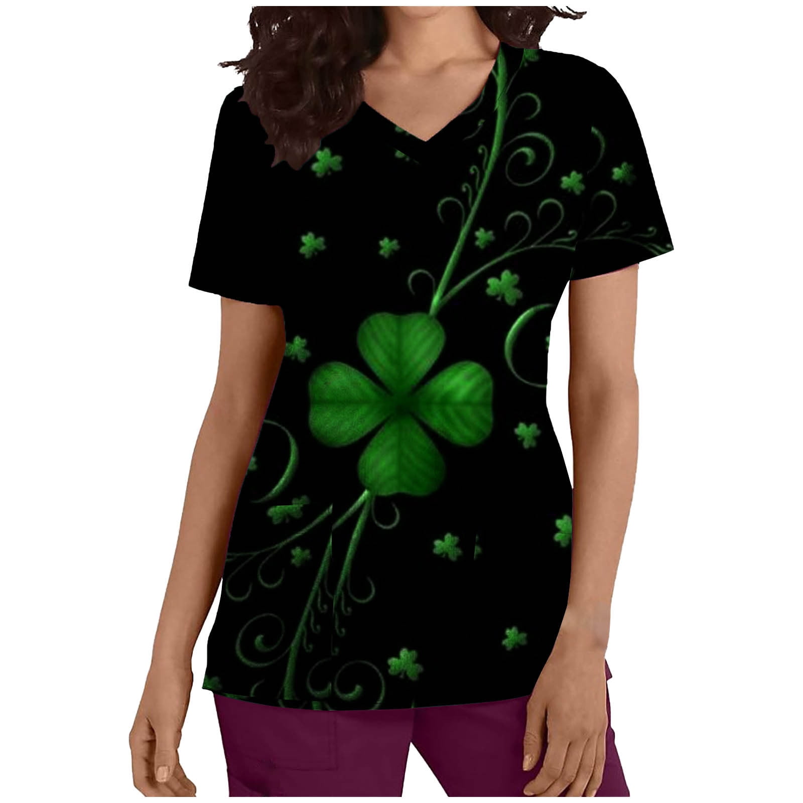 st patricks day scrubs tops