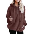 thumbnail image 1 of jsaierl Sherpa Hoodies for Women Quarter Zip Pullover Long Sleeve Fleece Hooded Sweatshirt Casual Winter Warm Sweater with Pocket, 1 of 5