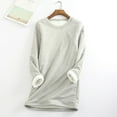 thumbnail image 1 of jsaierl Sherpa Lined Sweatshirts Women Fleece Round Neck Pullover Loungewear Long Sleeve Casual Tunic Top Winter Warm Underwear Top, 1 of 3