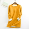thumbnail image 1 of jsaierl Sherpa Lined Sweatshirts for Women Fuzzy Round Neck Pullover Loungewear Long Sleeve Casual Tunic Top Winter Thermal Underwear Top, 1 of 7