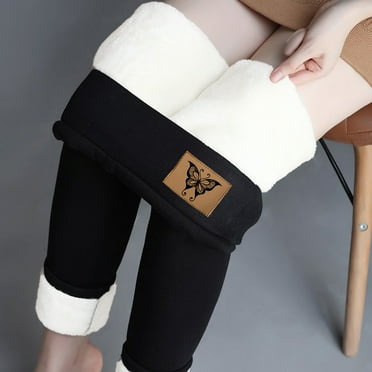 jsaierl Super Thick Fleece Leggings for Women,Winter High-Waisted Leggings Fleece Lined Warm Pants,Elastic Slim Workout Yoga Tight