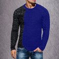 thumbnail image 1 of jsaierl Sweaters for Men Knit Crew Neck Color Block Stretch Shirt Top Long Sleeve Casual Fashion Pullover Sweater, 1 of 6
