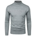 thumbnail image 1 of jsaierl Sweaters for Men Knit Mock Neck Solid Slim Top Shirt Long Sleeve Casual Warm Pullover Sweater, 1 of 4