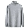 thumbnail image 1 of jsaierl Sweaters for Men Knit Turtle Neck Solid Loose Top Long Sleeve Classic Fall and Winter Pullover Sweater, 1 of 3