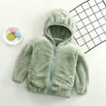 thumbnail image 1 of jsaierl Toddler Boy Girls Fleece Jackets Cute Baby Fleece Hooded Coat Zip Up Fall Winter Warm Outwear Hoodie Solid Color Plush Hoodie, 1 of 6