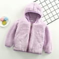 thumbnail image 1 of jsaierl Toddler Boy Girls Fleece Jackets Cute Baby Fleece Hooded Coat Zip Up Fall Winter Warm Outwear Hoodie Solid Color Plush Hoodie, 1 of 6