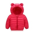 thumbnail image 1 of jsaierl Toddler Boys Girls Winter Jackets Cute Bear Ear Hood Cartoon Print Coat Fall Zip Up Thermal Jacket Windproof Outerwear Clothes Puffer Coat 12M-4T, 1 of 2