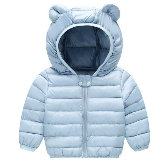 jsaierl Toddler Boys Girls Winter Jackets Cute Bear Ear Hood Cartoon Print Coat Fall Zip Up Thermal Jacket Windproof Thicken Outerwear Puffer Coat 12M-4T