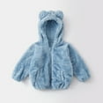 thumbnail image 1 of jsaierl Baby Boys Girls Bear Ears Shape Fleece Long Sleeve Jacket Sweatshirt Outwear, 1 of 8