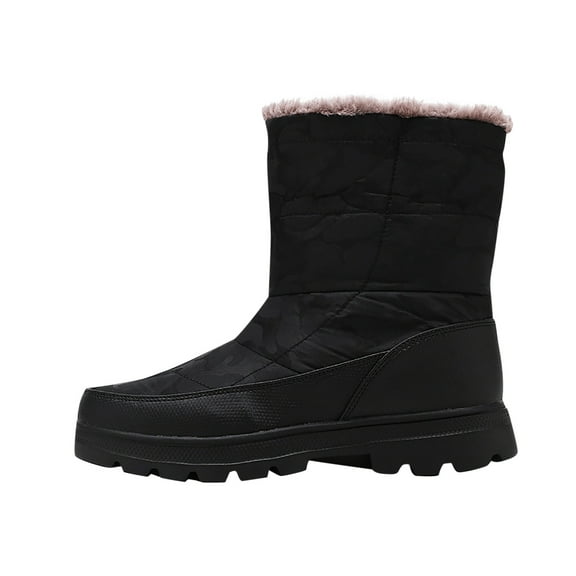 jsaierl Winter Boots Men's And Women's Snow Shoes Flat Casual Short Boots Plus Size Shoes