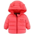 thumbnail image 1 of jsaierl Winter Coats for Toddler Boy Girl Cute Bear Ear Hood Cartoon Print Coat Fall Warm Full Zip Jacket Thicken Outerwear Clothes Puffer Jacket 2T-8T, 1 of 2