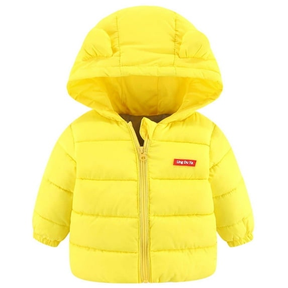 jsaierl Winter Coats Toddler Boys Girls Cute Bear Ear Hood Cartoon Print Coat Fall Zip Up Thermal Jacket Thicken Outerwear Clothes Puffer Coat 2T-8T