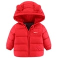 thumbnail image 1 of jsaierl Winter Coats Toddler Boys Girls Cute Bear Ear Hood Cartoon Print Coat Fall Zip Up Thermal Jacket Thicken Outerwear Clothes Puffer Coat 2T-8T, 1 of 2