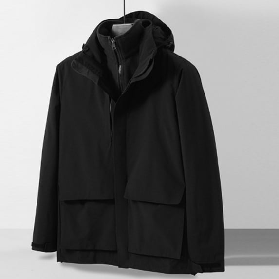 jsaierl Winter Coats for Women Plus Size Outdoor Work Windbreaker Fall Warm Full Zip Jacket With Hood Fleece Ski Coats Snow Thicken Outerwear