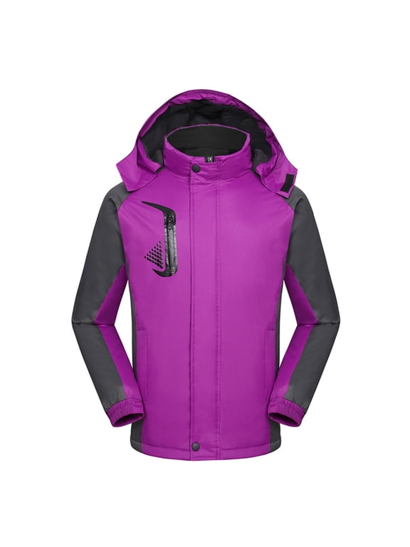 Winter Coats for Women Plus Size Outdoor Work Windbreaker Fall Zip Up Thermal Jacket With Hood Fleece Ski Coats Winter Snow Outerwear