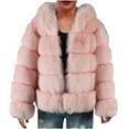thumbnail image 1 of jsaierl Winter Coats for Women Thick Warm Luxury Faux Fur Fluffy Long Sleeve Cardigan Jacket Coat Outwear, 1 of 6