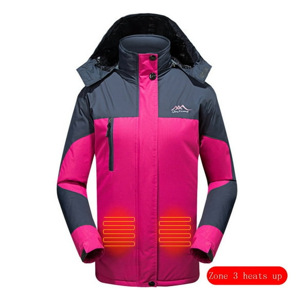 jsaierl Winter Coats for Women Waterproof Outdoor Work Windbreaker Fall Zip Up Thermal Jacket Hooded Fleece Ski Coats Winter Snow Outerwear