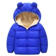thumbnail image 1 of jsaierl Winter Jackets for Toddler Boy Girl Cute Bear Ear Hood Cartoon Print Coat Fall Warm Full Zip Jacket Windproof Thicken Outerwear Puffer Coat 6M-4T, 1 of 8
