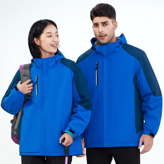 jsaierl Winter Jackets Women Plus Size Outdoor Hiking Windbreaker Fall Warm Full Zip Jacket Hooded Fleece Ski Coats Snow Thicken Outerwear