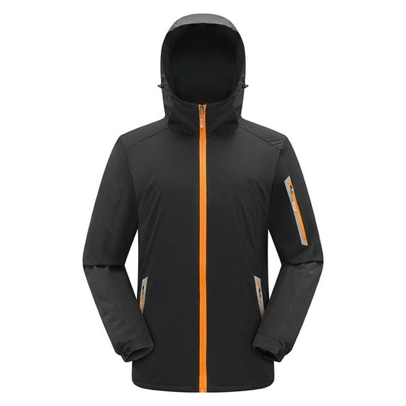 jsaierl Winter Jackets Women Plus Size Outdoor Hiking Windbreaker Fall Zip Up Thermal Jacket Hooded Fleece Ski Coats Winter Snow Outerwear