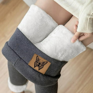 jsaierl Winter Sherpa Fleece Lined Leggings for Women, High Waist Stretchy Thick Fleece Plush Warm Thermal Pants