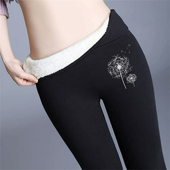 jsaierl Winter Warm High Waist Fleece Leggings for Women Thick Sherpa Fleece Lined Leggings Tummy Control Thermal Track Tights
