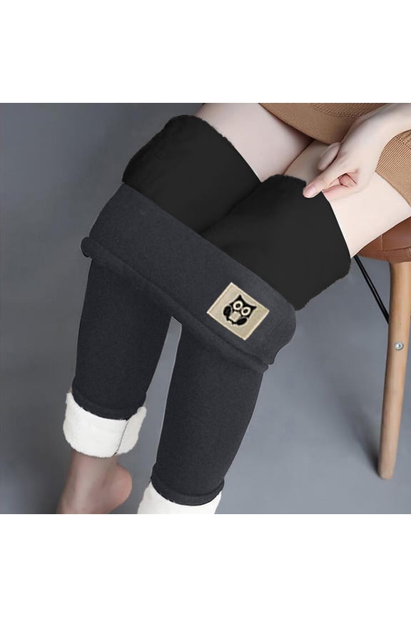 Winter Warm High Waist Fleece Leggings for Women Thick Sherpa Print Fleece Lined Leggings Tummy Control Thermal Track Tights
