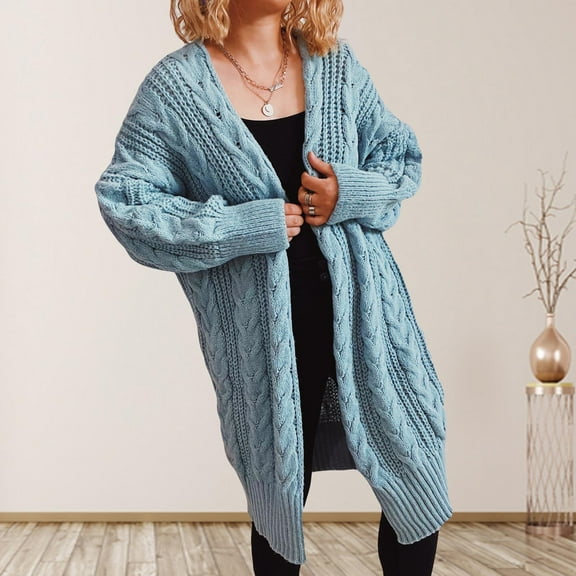 jsaierl Women Boho Open Front Cardigans Sweaters Plus Size Cable Knit Long Sleeve Oversized Cloak Outerwear Womens Fall Fashion 2024