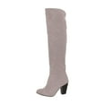thumbnail image 1 of jsaierl Women Boots Slip-on High Heels Solid Color Winter Warm Knee High Round Toe Suede Boots, 1 of 4