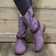 thumbnail image 1 of jsaierl Women Fashion Shoes Retro Western Boots Casual Warm Low Heels Mid-calf Boots, 1 of 6