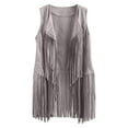 thumbnail image 1 of jsaierl Women Fringe Vest Faux Suede Tassels 70s Hippie Clothes Autumn Open-Front Leather Sleeveless Vest Cardigan Female, 1 of 7