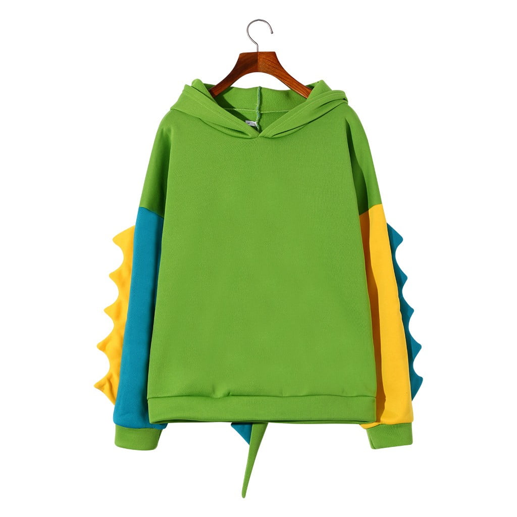jsaierl Women/Girls Fashion Cute Dinosaur Hoodie Kawaii Dino Pullover Hooded Sweatshirt