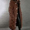 thumbnail image 1 of jsaierl Women Hooded Open Front Cardigan Cable Knit Sweaters Solid Color Button Down Chunky Long Sweater Coats with Pocket, 1 of 6