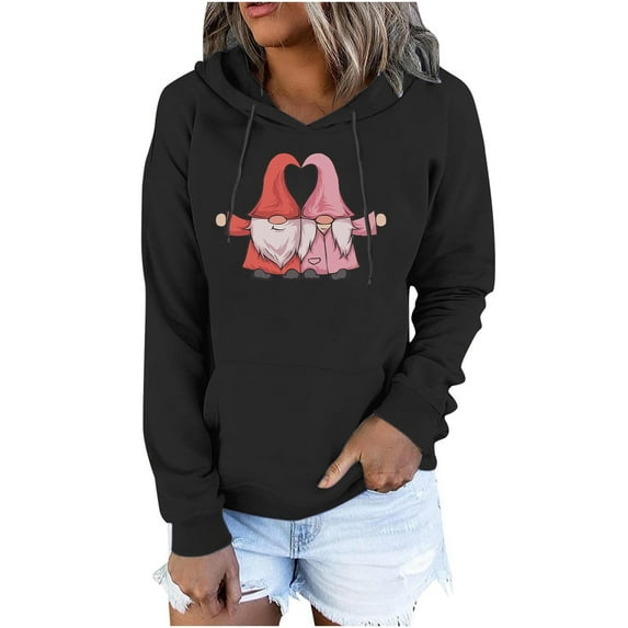 Graphic Hoodies for Women Women's Fashion Casual Printed Long Sleeve Blouse Hooded Pullover Tops Sweatshirt Sudadera NiñA