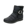 thumbnail image 1 of jsaierl Women Shoes Winter Warm Old Beijing Cotton Fashion Slip-on Casual Solid Color Waterproof Snow Ankle Boots Plush Low Heels, 1 of 5