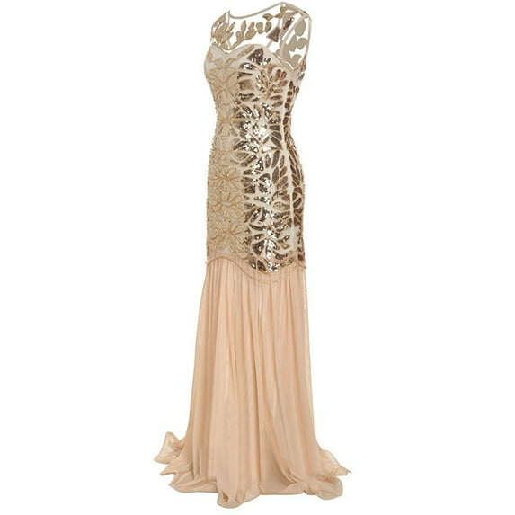 jsaierl Women 's 1920s Black Sequin Gatsby Maxi Long Evening Prom Dress Plus Size Homecoming Dresses 2024