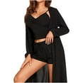 thumbnail image 1 of jsaierl Women's 3 Piece Lounge Set Pajama Set Cami Crop Top Shorts Cardigan Loungewear Sleepwear, 1 of 9