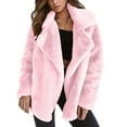 thumbnail image 1 of jsaierl Women's Autumn/Winter Solid Color Cardigan Plush Lapel Coat Tops, 1 of 7