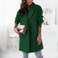 thumbnail image 1 of jsaierl Women's Basic Essential Double Breasted Mid-Long Wool Blend Pea Coat Trench Jacket Winter Apparel, 1 of 9