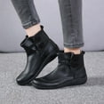 thumbnail image 1 of jsaierl Women's Casual Flat Retro Lace-up Boots Side Zipper Round Toe Shoes Boots, 1 of 5
